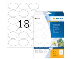 Eemaldatavad etiketid Herma - ovaalid, 63.5x42.3mm, 25 lehte